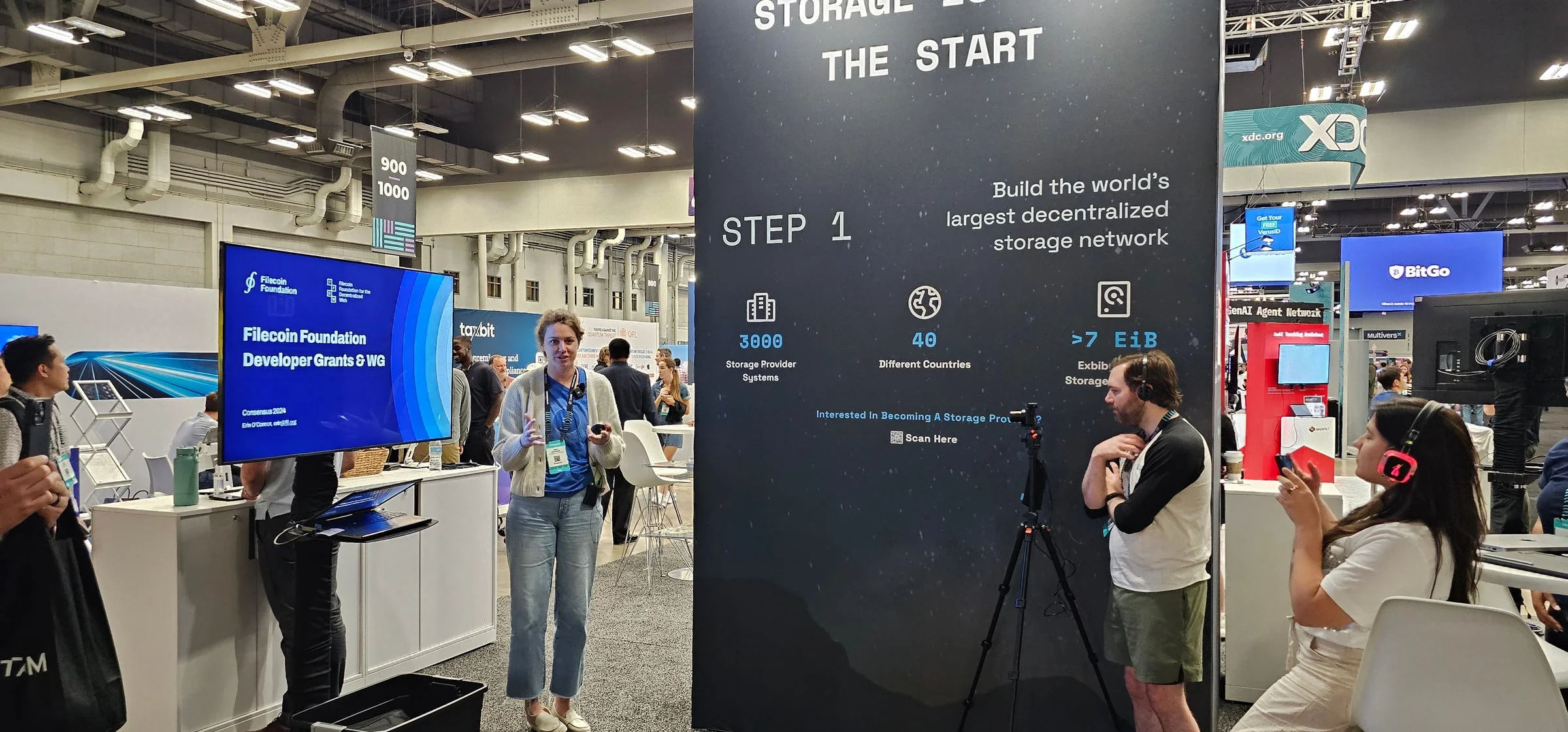 Filecoin Master Plan booth at Consensus
