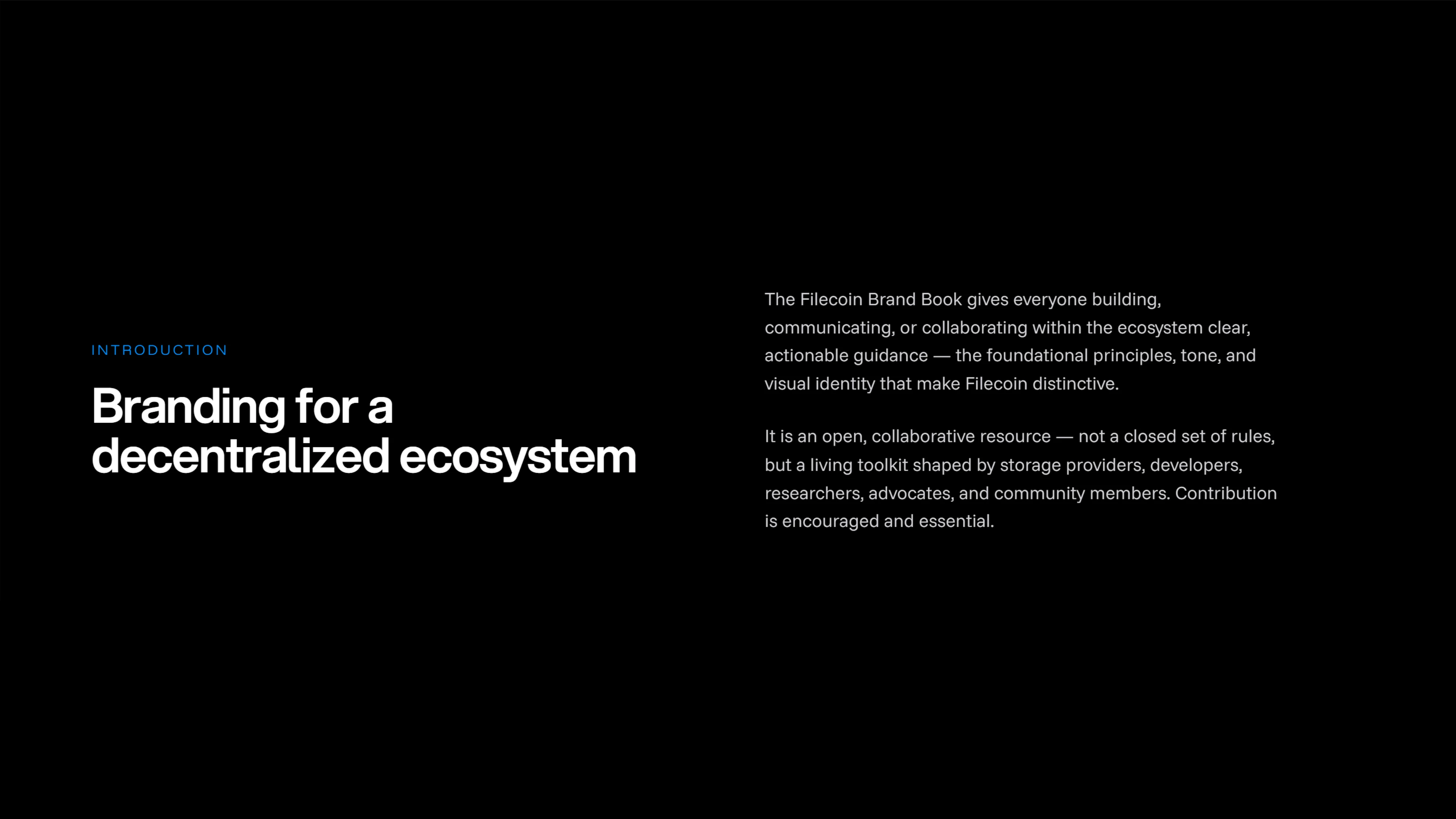 Brand Book introduction — 'Branding for a decentralized ecosystem'